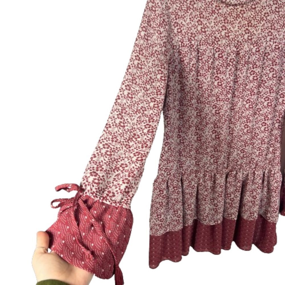 Tularosa Womens Berkley Ditzy Floral Mini Dress Size Small Feminine Long Sleeves - Picture 5 of 16